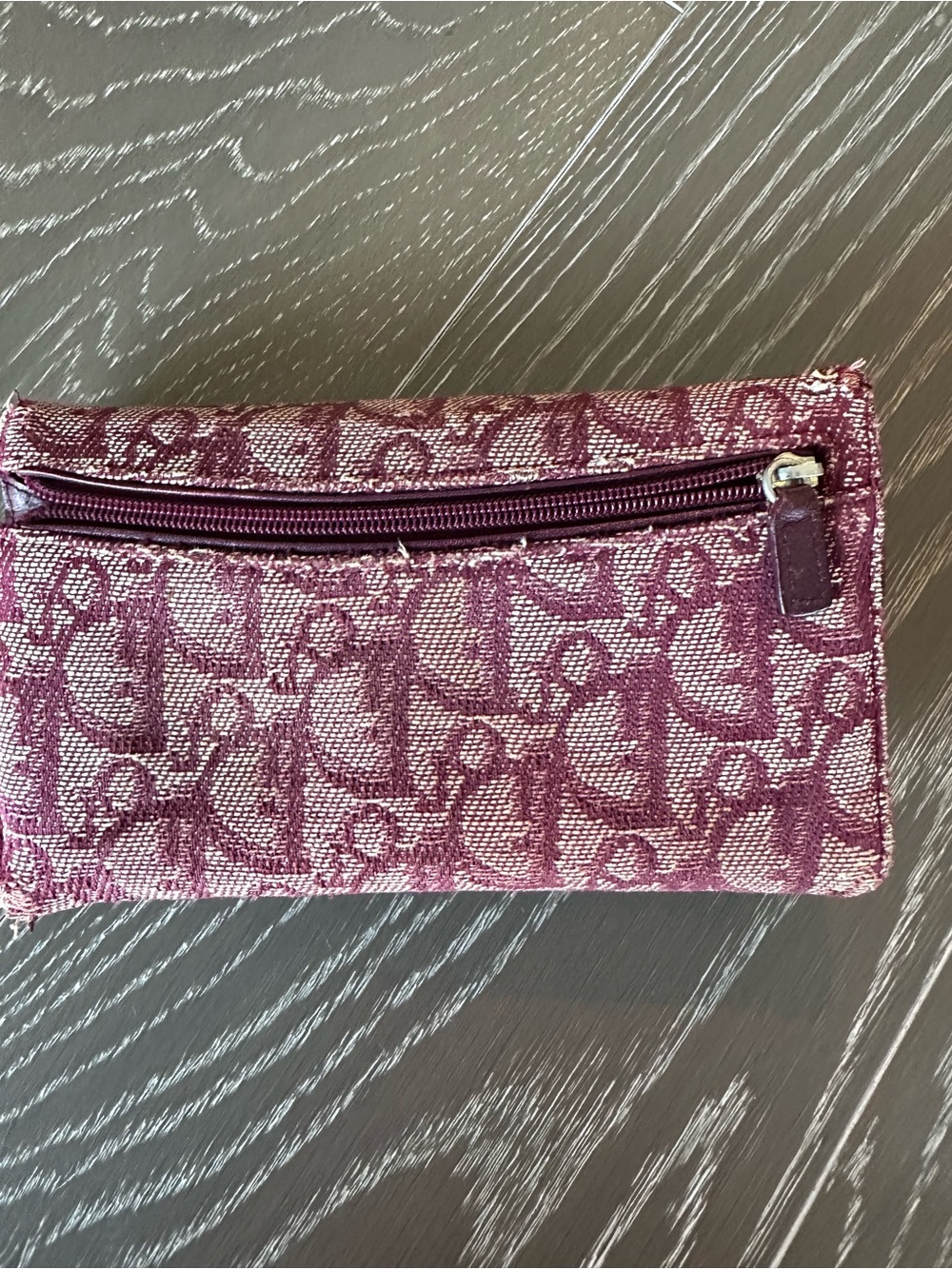 Christian Dior Trifold Saddle Wallet in Pink/Burgundy - Picture 2 of 7